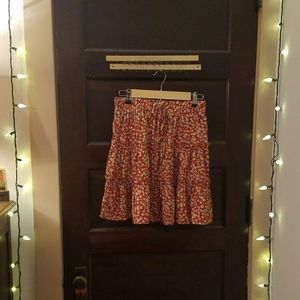 Orange Floral Skirt
